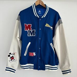 Disney Varsity Jacket Mens Large Bomber Letterman Mickey Mouse Patch Hong Kong